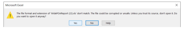 Error CSV Export
